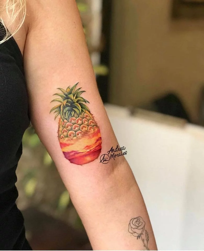 tattoo hình quả dứa đẹp như thật