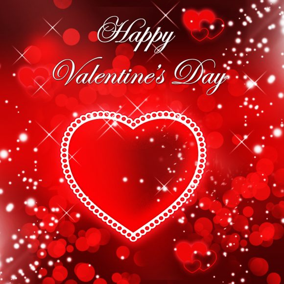 Hình valentine lãng mạn với trái tim đỏ rực