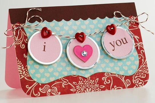 Thiệp valentine với chữ i love you