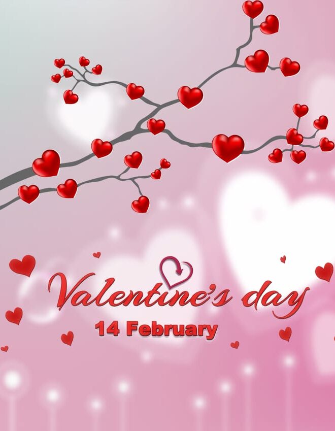 thiệp valentine siêu chất với trái tim lãng mạn