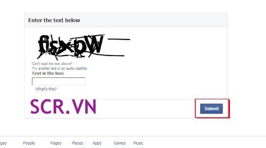 Nhập mã xác nhận FB