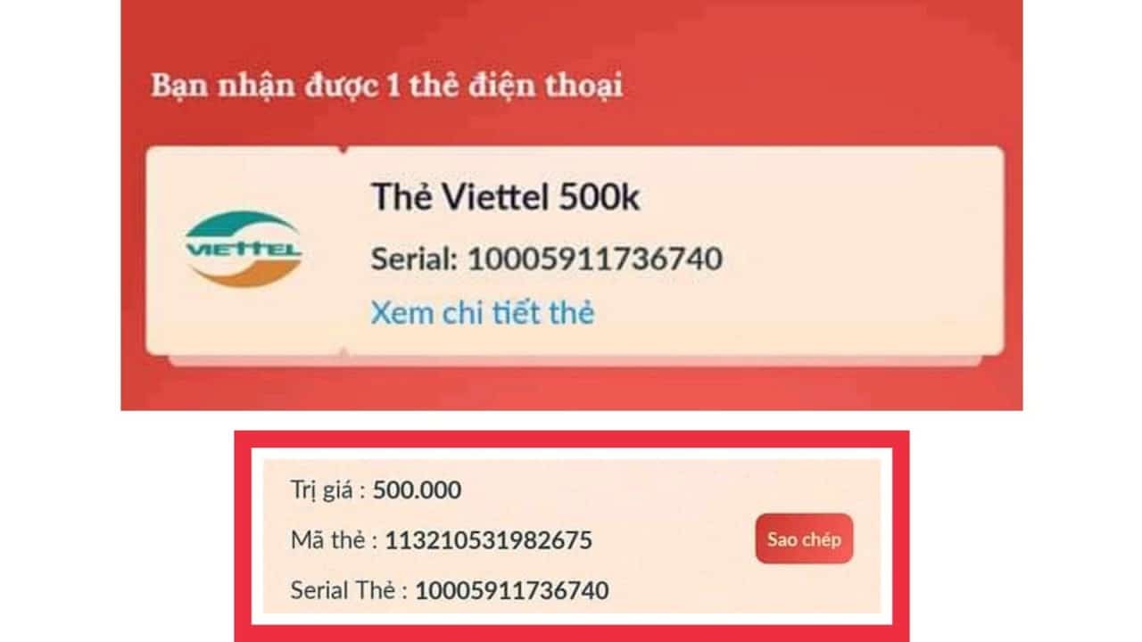 Thẻ cào Viettel mệnh giá 500k nạp online