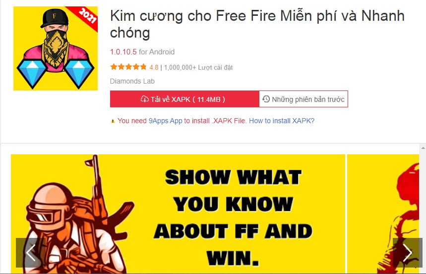 App nhận kim cương miễn phí game Free Fire
