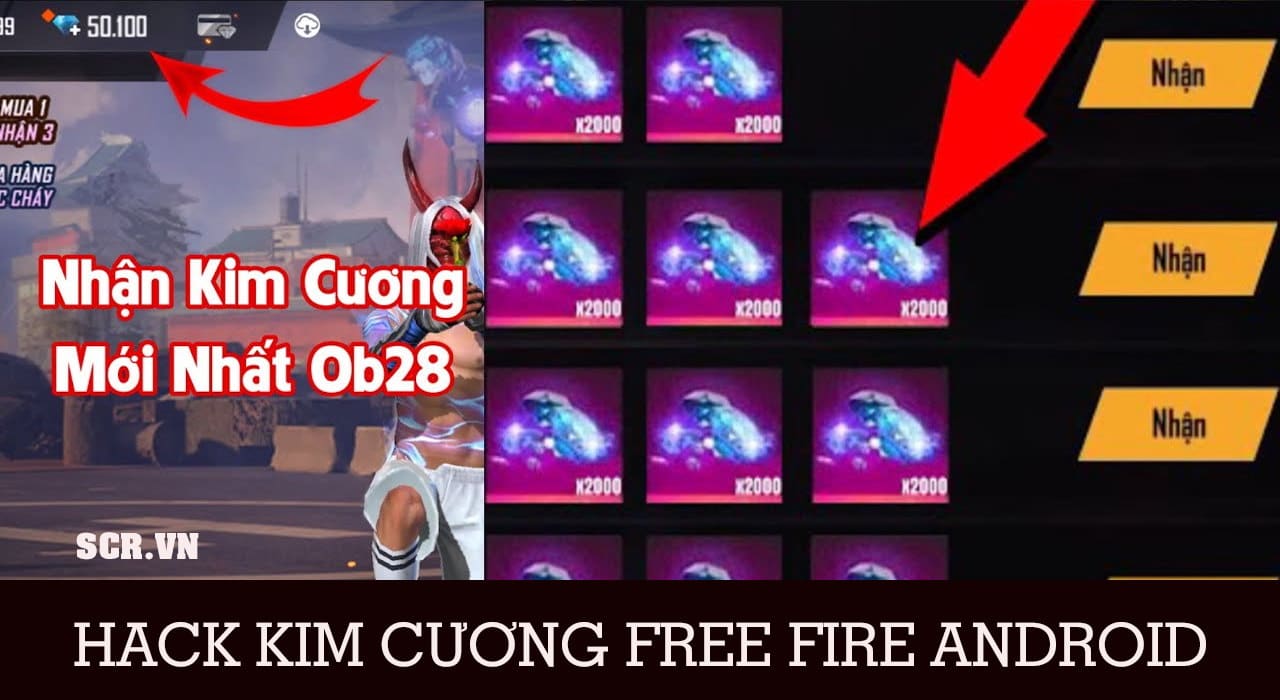 Hack kim cuong Free Fire Android