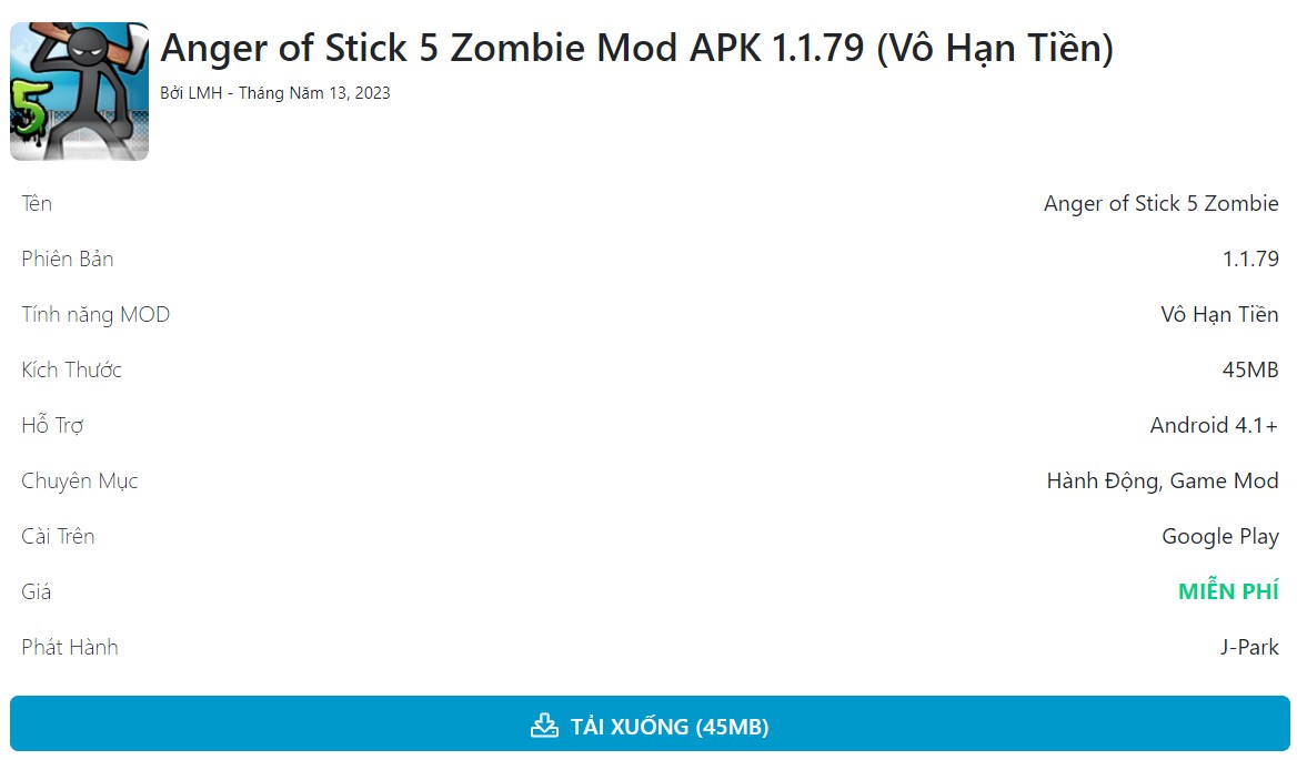 Anger of Stick 5 Zombie Mod APK 1.1.79