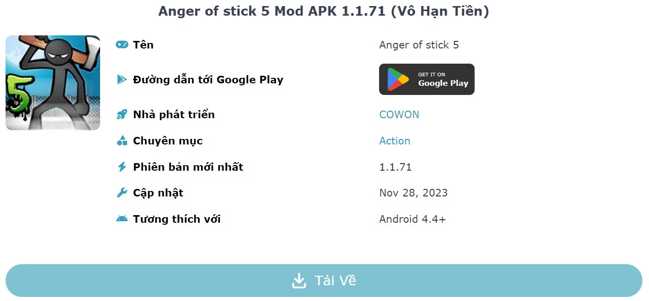 Anger of stick 5 Mod APK 1.1.71