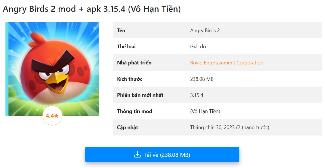 Angry Birds 2 mod + apk 3.15.4