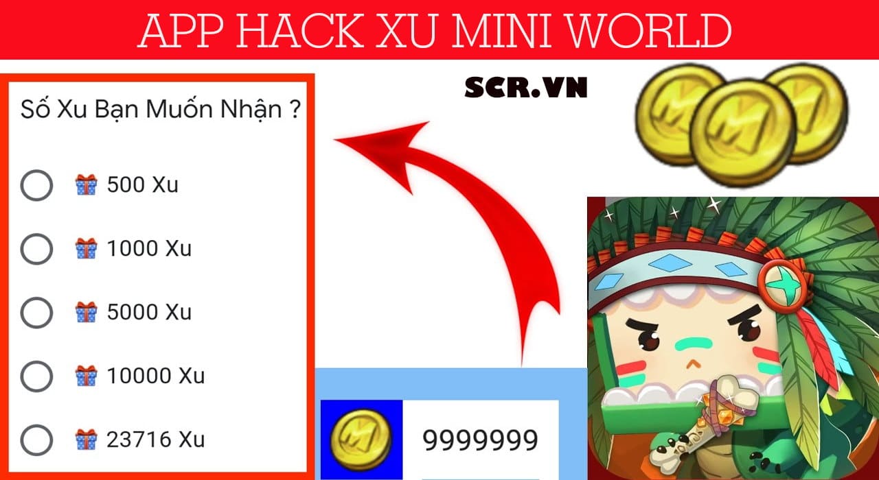 cách hack xu mini world