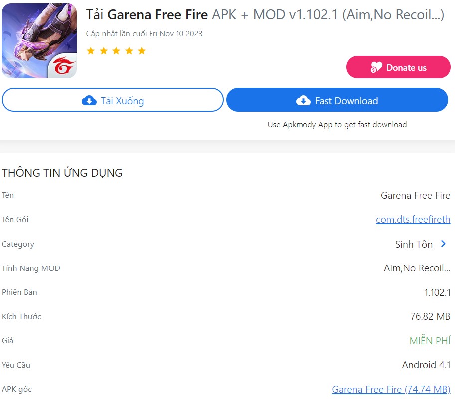 Garena Free Fire APK + MOD v1.102.1