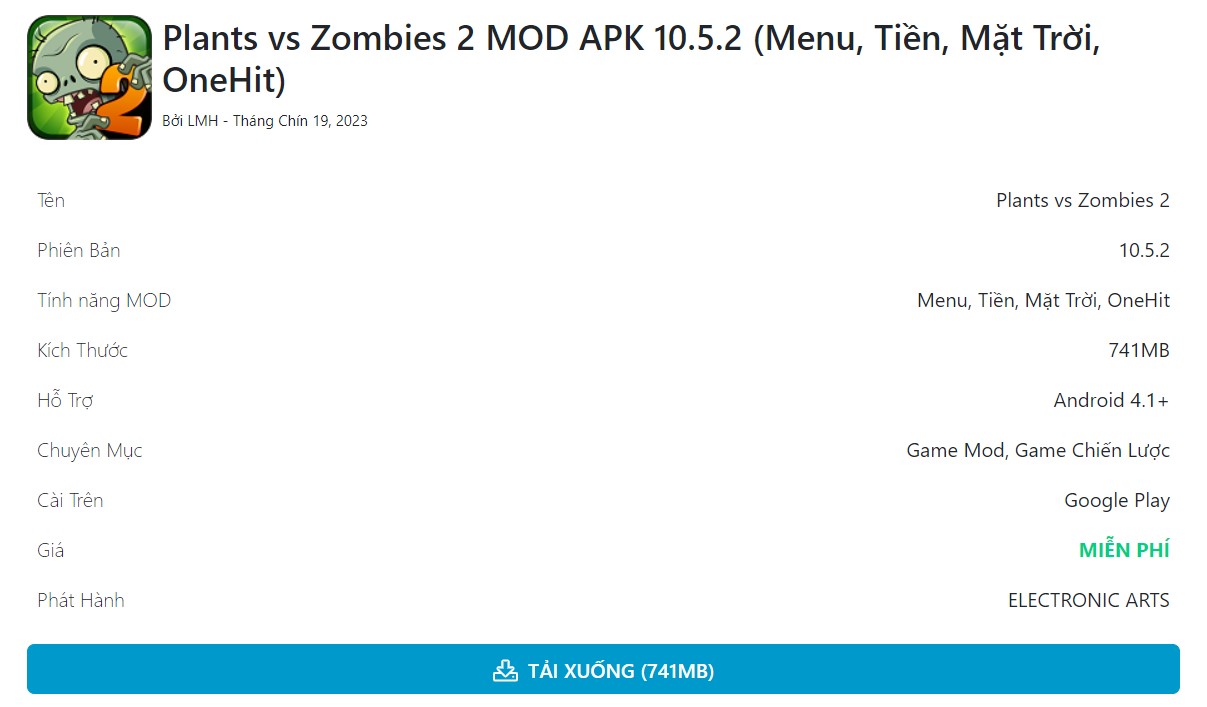 Plants vs Zombies 2 MOD APK 10.5.2