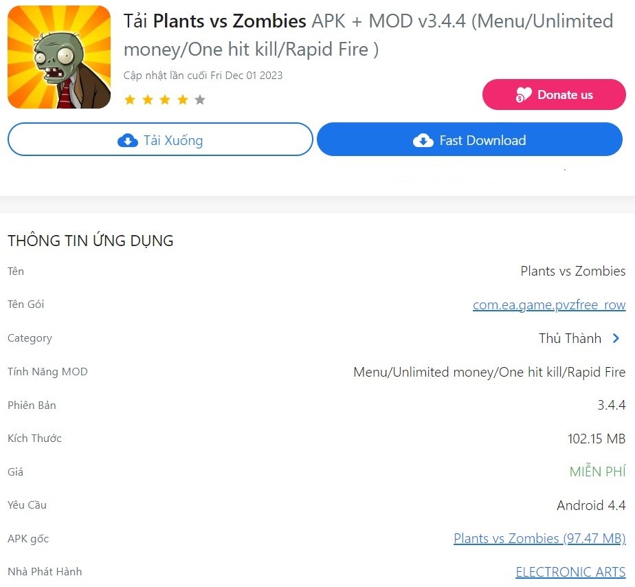 Plants vs Zombies APK + MOD v3.4.4