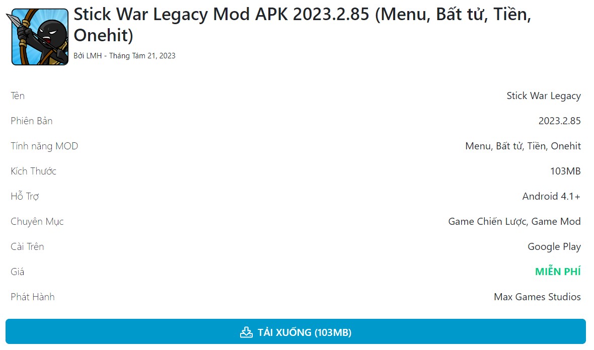 Stick War Legacy Mod APK 2023.2.85