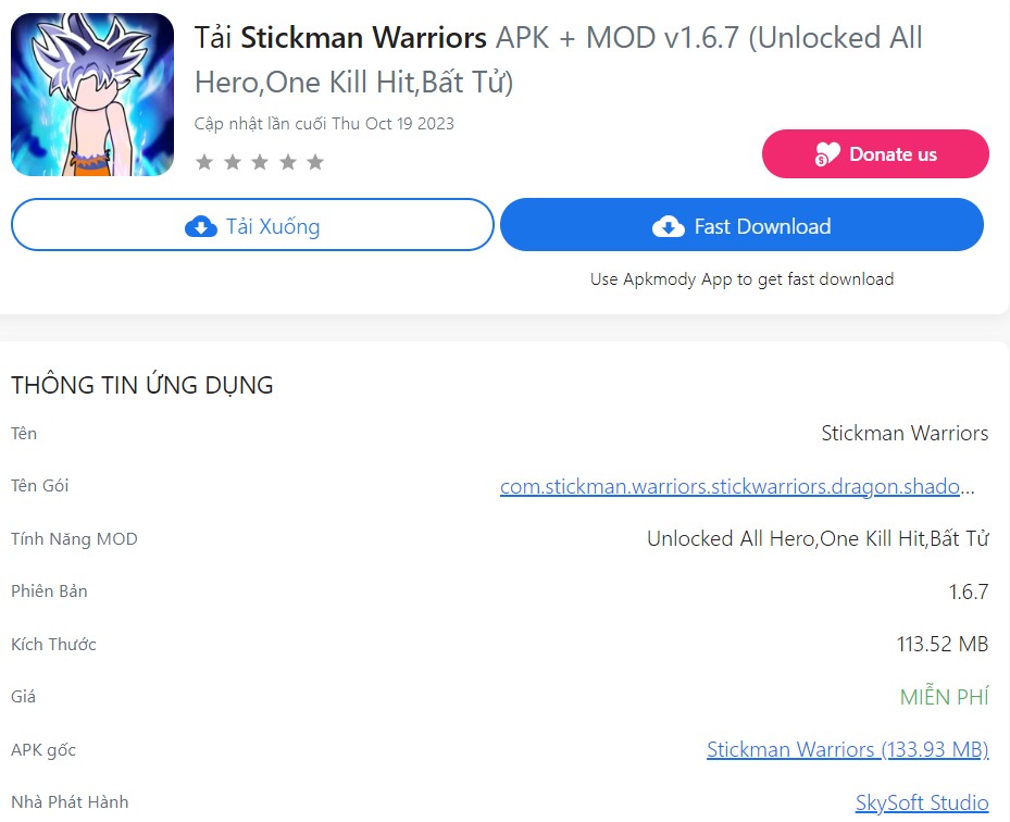 Stickman Warriors APK + MOD v1.6.7