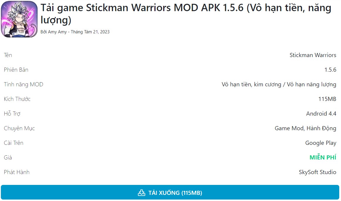Stickman Warriors MOD APK 1.5.6