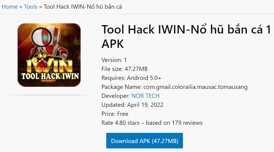 Tool Hack IWIN-Nổ hũ bắn cá APK Version 1