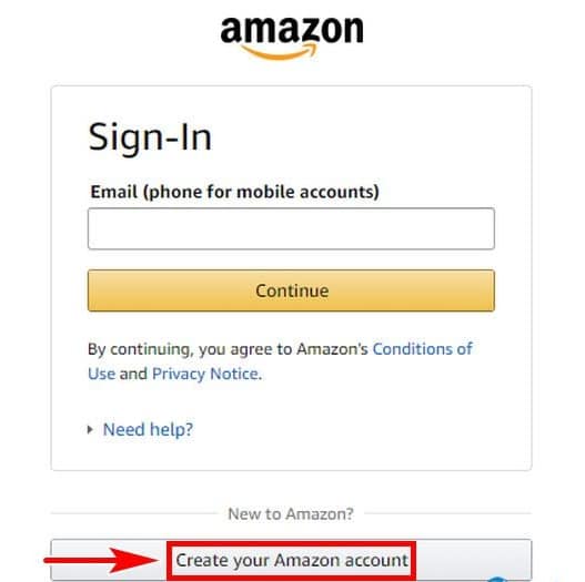 Cách Tạo Tài Khoản Amazon Prime - Bước 2