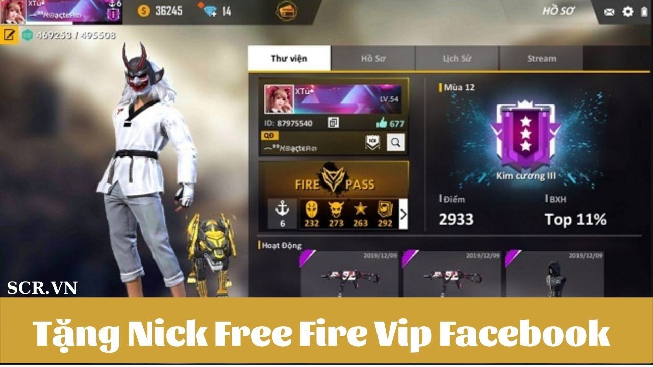 Tặng Nick Free Fire Vip Facebook