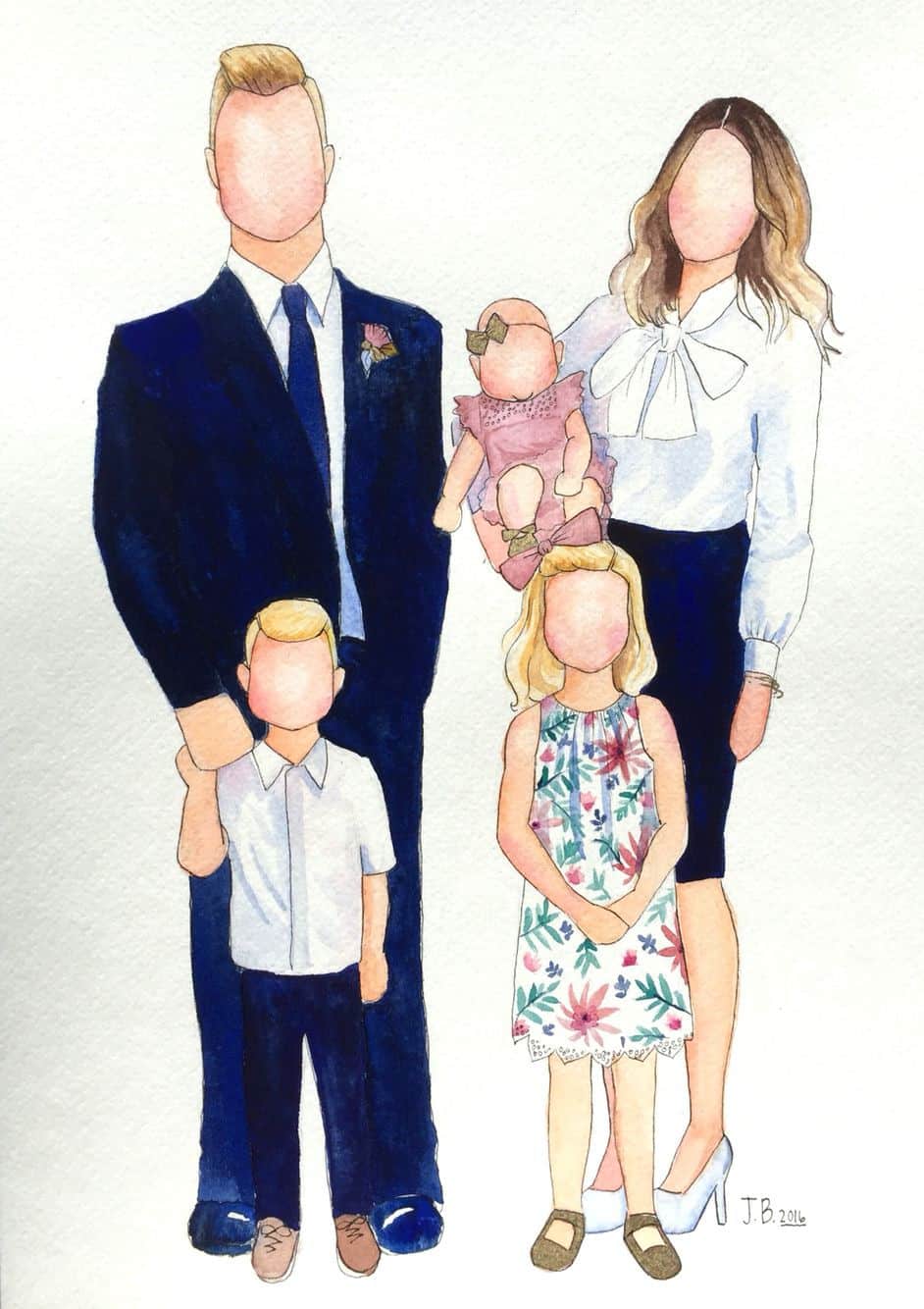 Bức tranh gia đình 5 người xuất sắc