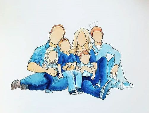 Bức tranh gia đình 6 người ý nghĩa