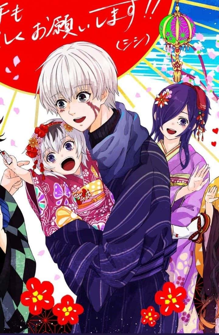 Bức tranh gia đình anime đẹp