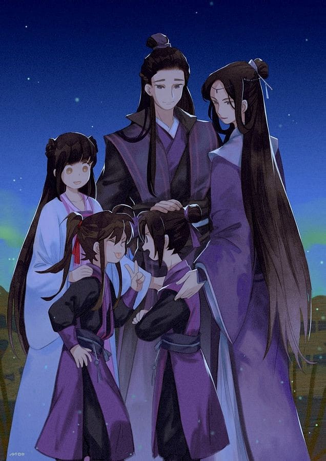 Bức tranh về gia đình 5 người anime đẹp