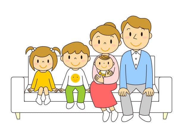 Bức tranh về gia đình 5 người cute