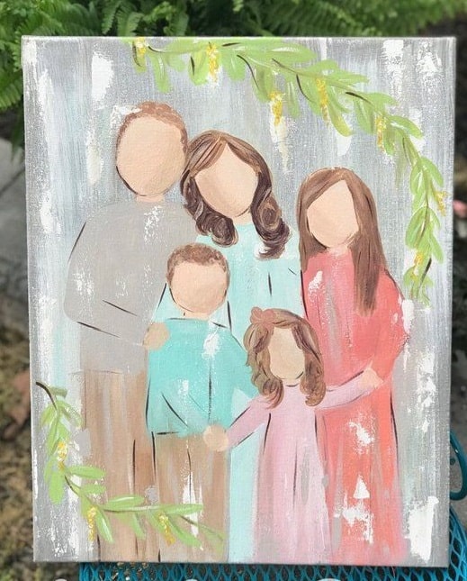Bức tranh về gia đình 5 người thú vị