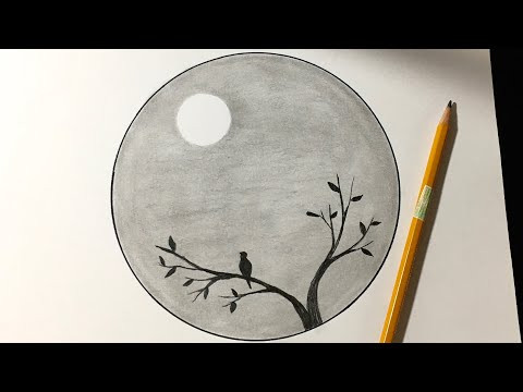 Cách vẽ mặt trăng bằng bút chì