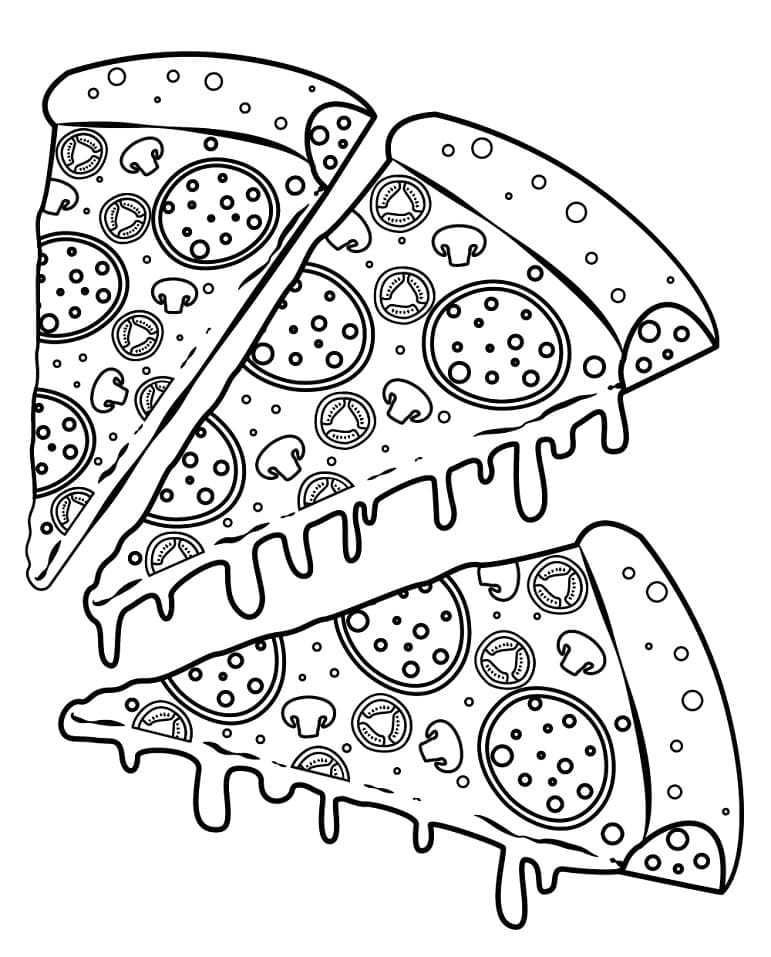 Hình pizza tô màu chi tiết