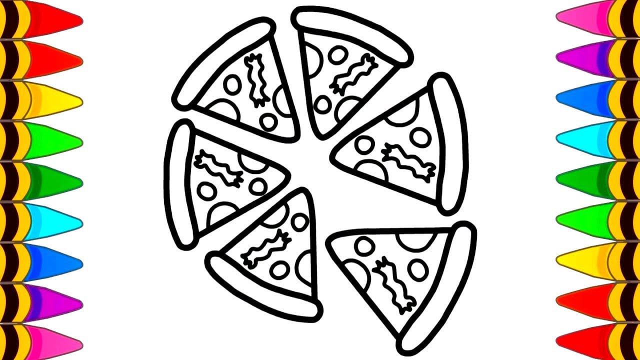 Hình pizza tô màu đa dạng
