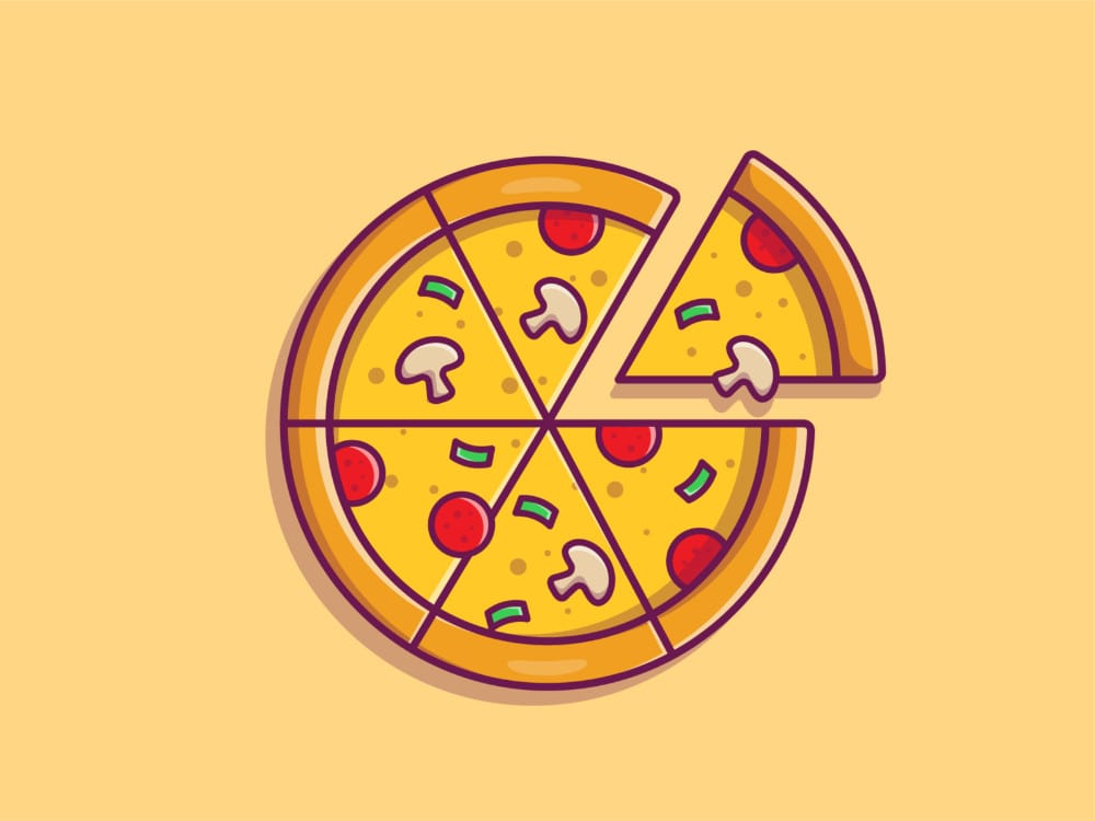 Hình tranh pizza đơn giản