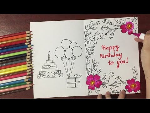 Hình vẽ tặng sinh nhật bố mẹ dễ nhất