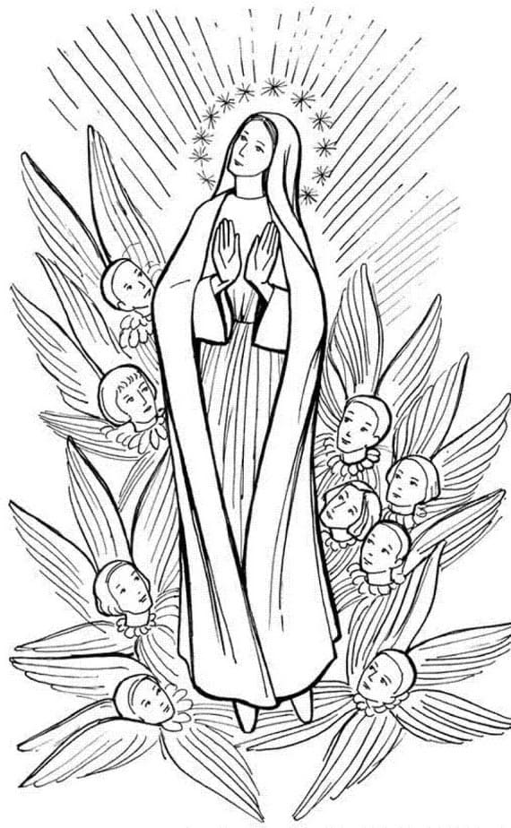Mẫu tranh Đức Mẹ Maria đẹp