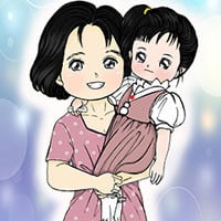 Mẫu tranh vẽ mẹ và con gái chibi cute