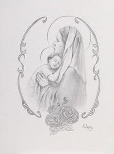 Tranh Đức Mẹ Maria bằng chì đẹp