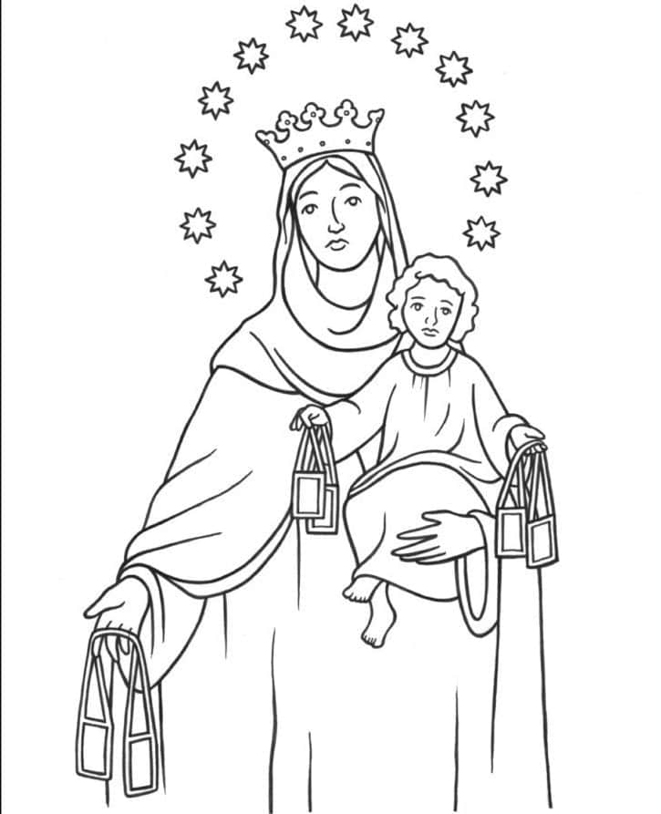 Tranh Về Đức Mẹ Maria đơn giản