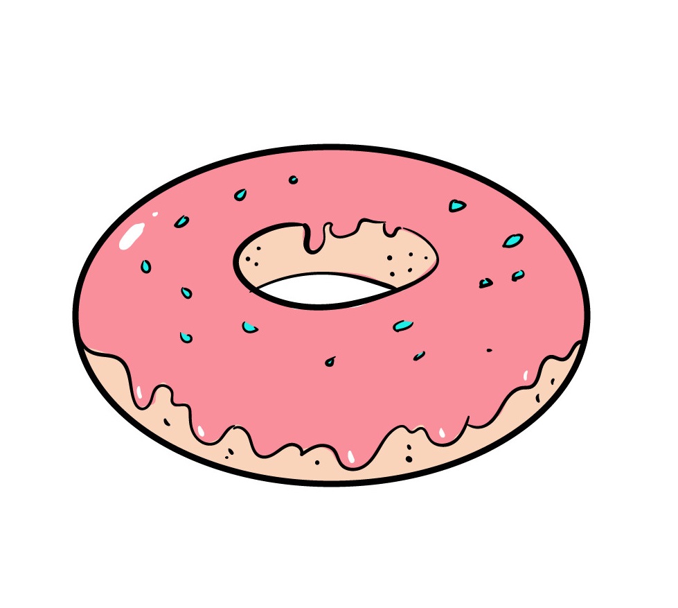 Tranh bánh donut đơn giản
