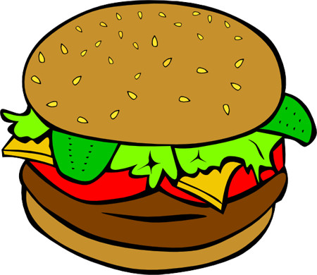 Tranh bánh hamburger đơn giản nhất