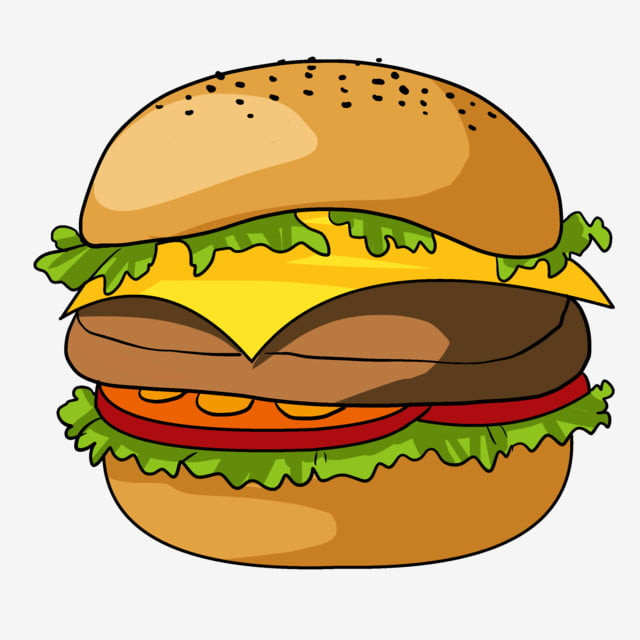 Tranh bánh hamburger đơn giản
