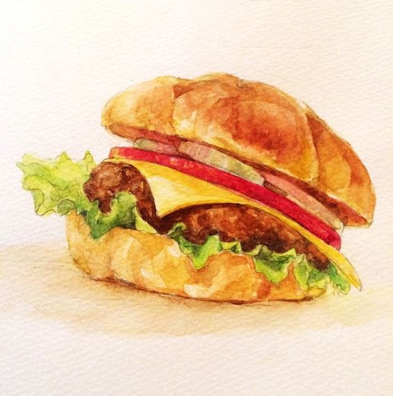 Tranh bánh hamburger siêu đẹp