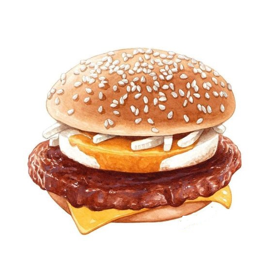 Tranh bánh hamburger thú vị