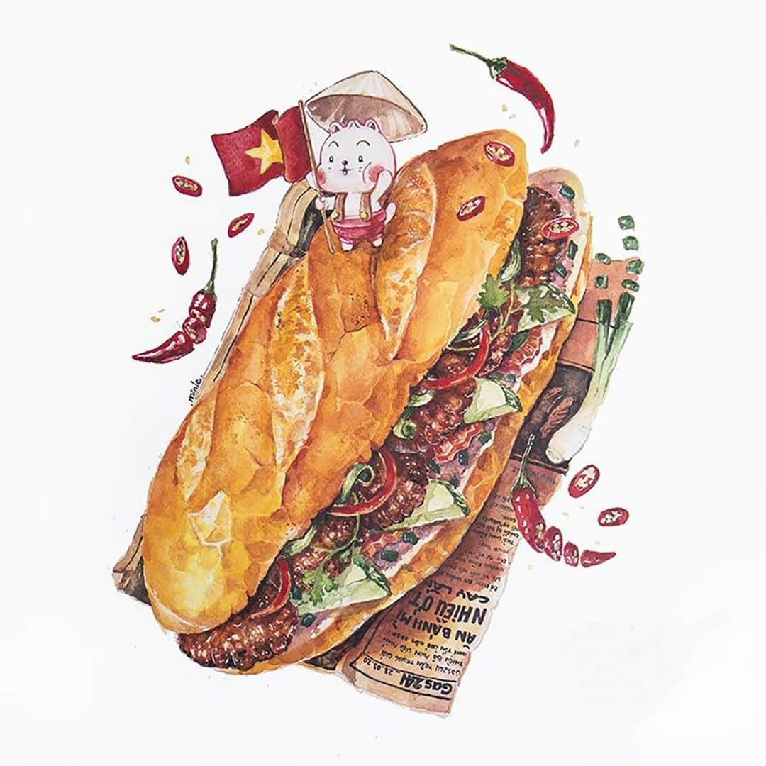 Tranh bánh mì Việt Nam đẹp nhất