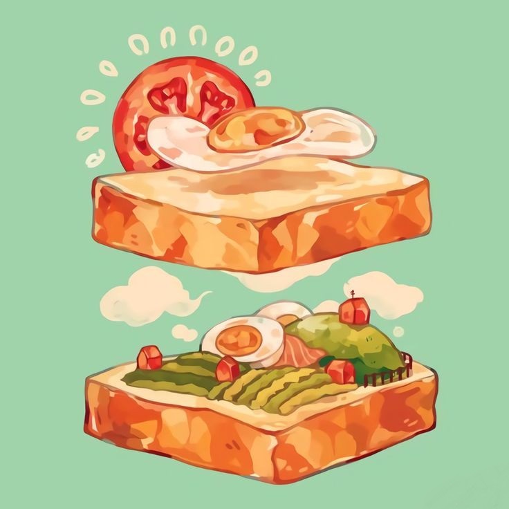 Tranh bánh mì sandwich đặc sắc