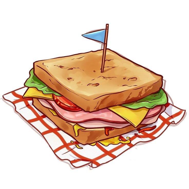 Tranh bánh mì sandwich đẹp