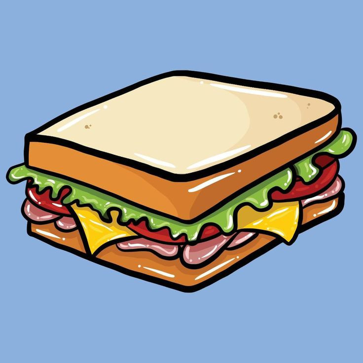 Tranh bánh mì sandwich đơn giản