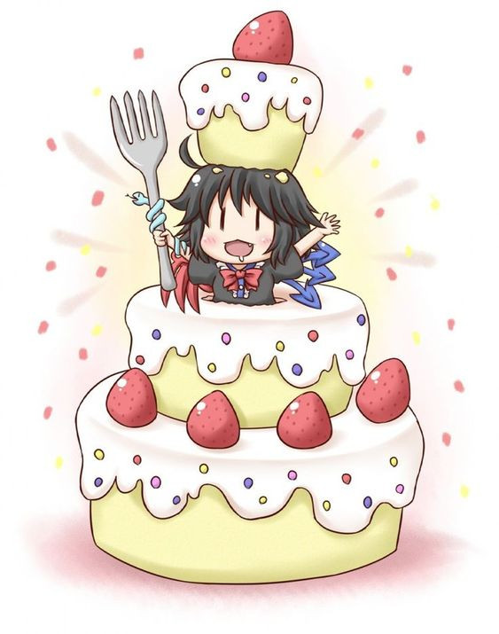 Tranh bánh ngọt anime cute