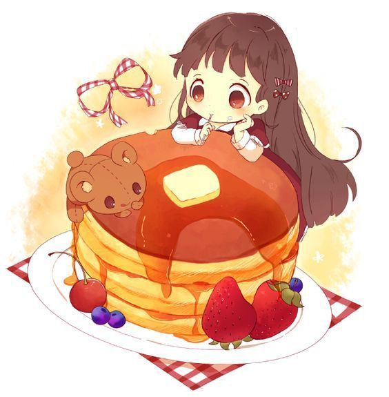 Tranh bánh ngọt anime dễ thương