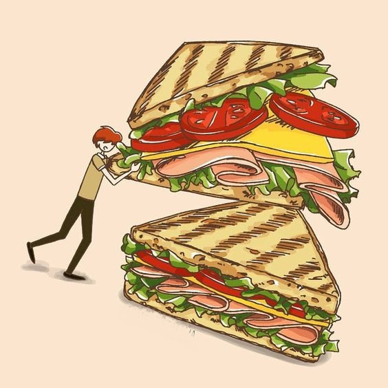 Tranh bánh sandwich thú vị