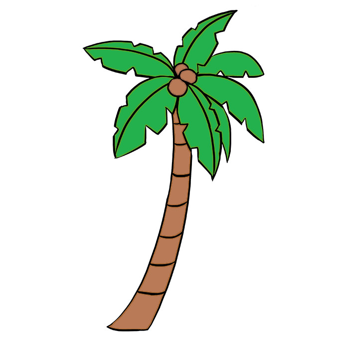 Tranh cây dừa đơn giản
