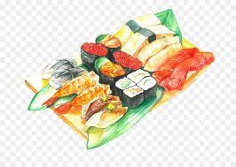 Tranh đồ ăn sushi chân thực